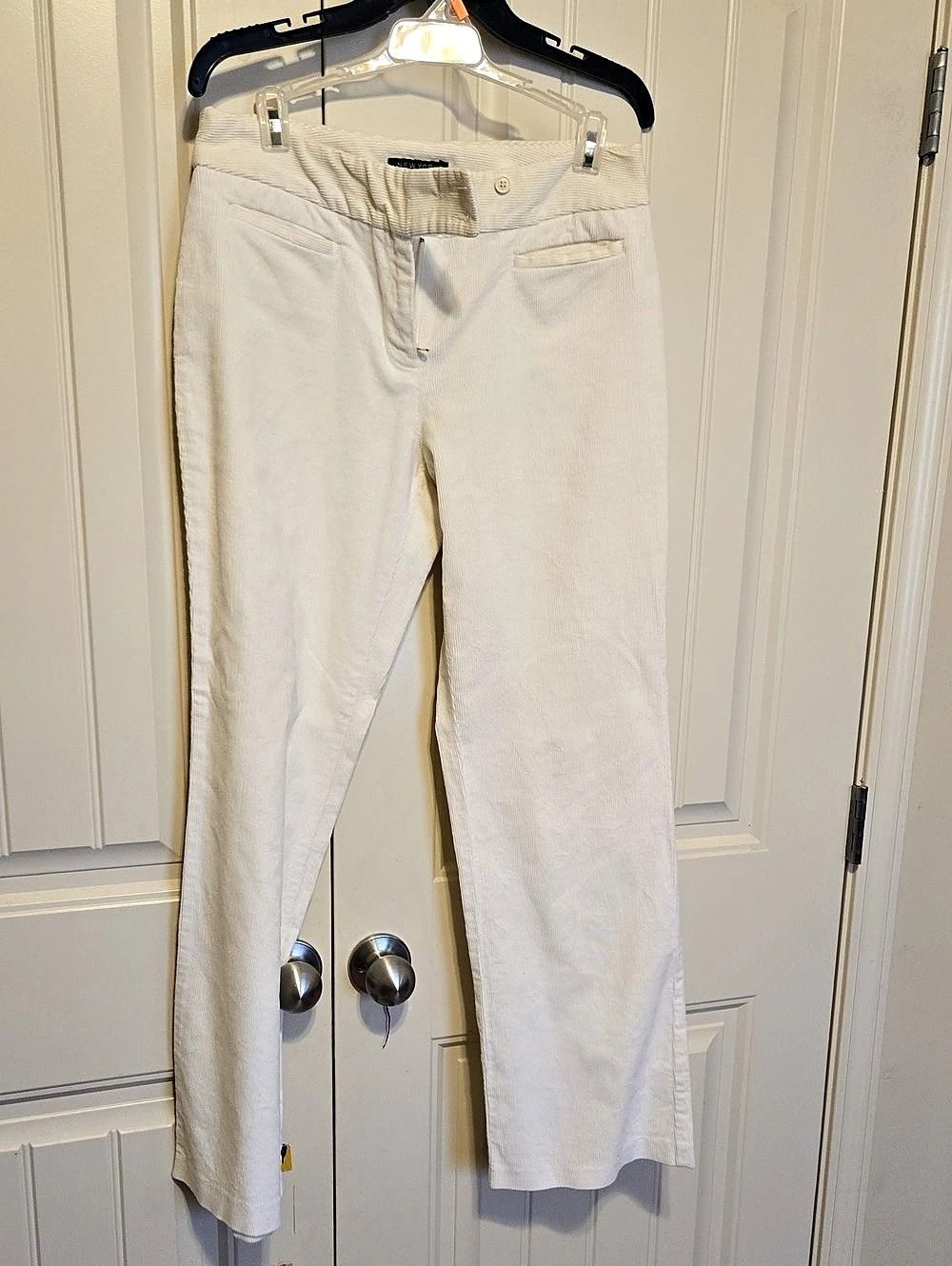 New York & Company White Straight Leg Cotton Pants